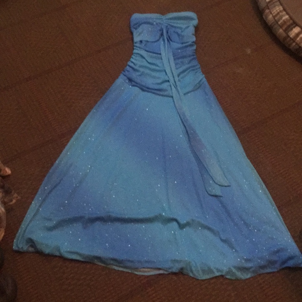 Light blue flowy ballroom dress
